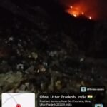 ओबरा: अंधेरे में NGT के नियमों की धज्जियां, सेक्टर-9 ओम चौराहे पर जल रहा जहरीला कचरा; सवाल पूछने पर EO ने नंबर किया ब्लॉक